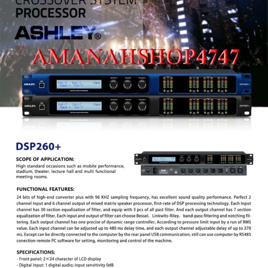 SPEAKER MANAGEMENT ASHLEY DSP260+ ORIGINAL SPEAKER MANAGEMENT ASHLEY DSP260+ HITAM