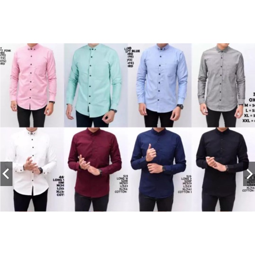 (COD)kemeja pria lengan panjang premium distro baju motif surfing flanel polos formal casual kasual,Kemeja Polos Katun Kerja Kantor Formal..../