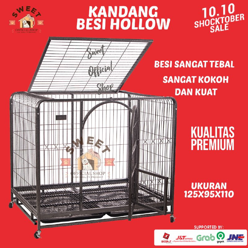 KANDANG KUCING ANJING BESI HOLLOW SUPER ESKTRA TEBAL SIZE ...