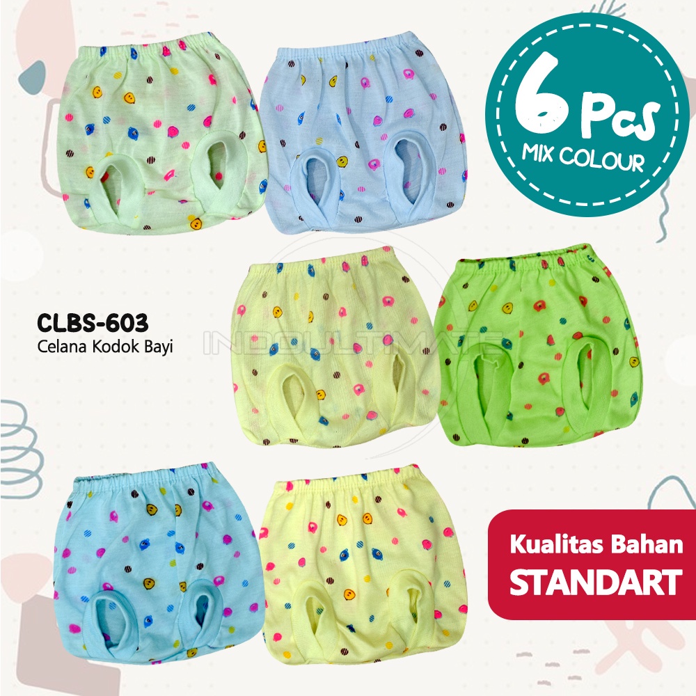 Celana Pop Bayi Celana Kacamata 6Pcs Mix Warna Celana Pendek Bayi STANDARD CLBS-603 Celana Popok Bayi Celana Pendek Laki-laki Perempuan Bawahan pakaian Bayi Baru lahir Celana Bayi baru Lahir