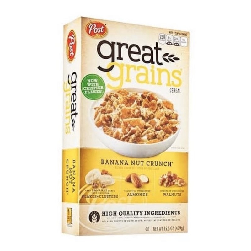 

Post great grains banana nut| blueberry morning| crunchy pecan 400 gr