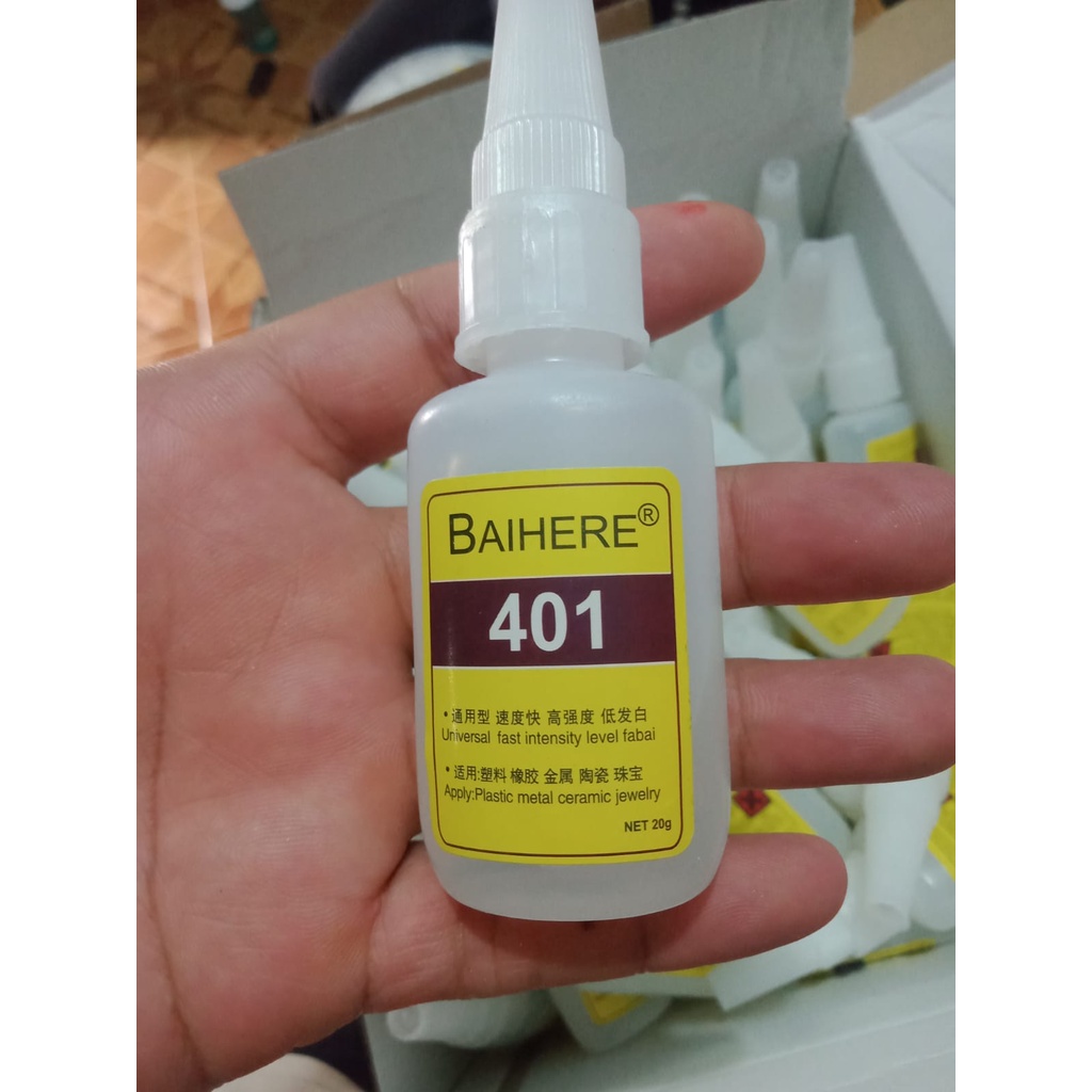 

HJK LEM BAIHERE 401 20g dan 50g / LEM SUPER KUAT