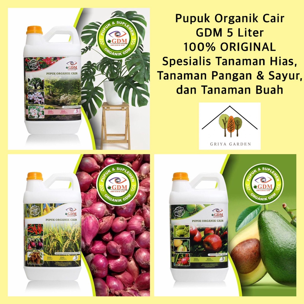 Pupuk Organik Cair GDM Nutrisi Tanaman Hias 5 Liter Original