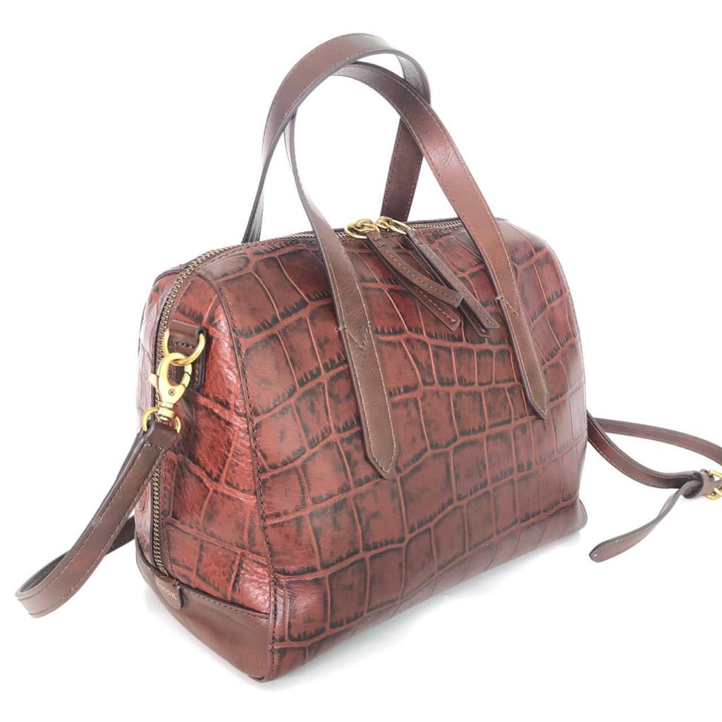 Tas FossilOriginal Sydney Satchel Croco Brown New Original