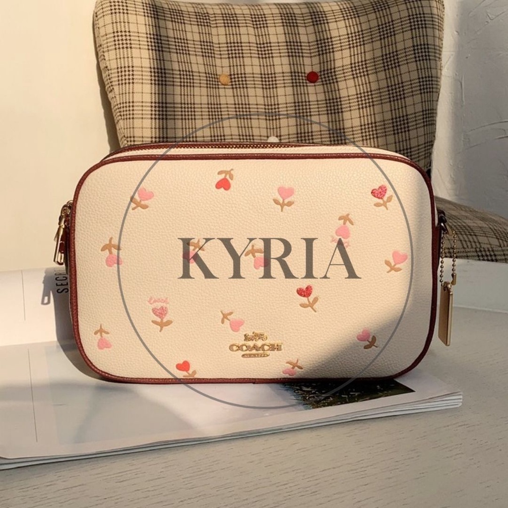 TAS WANITA SELEMPANG EMBOSSED JESS BAG WITH HEART FLORAL PRINT CROSSBODY 2835