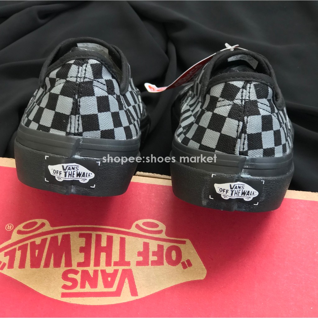 VANS AUTHENTIC CHECKERBOARD BLACK GREY SOL BLACK