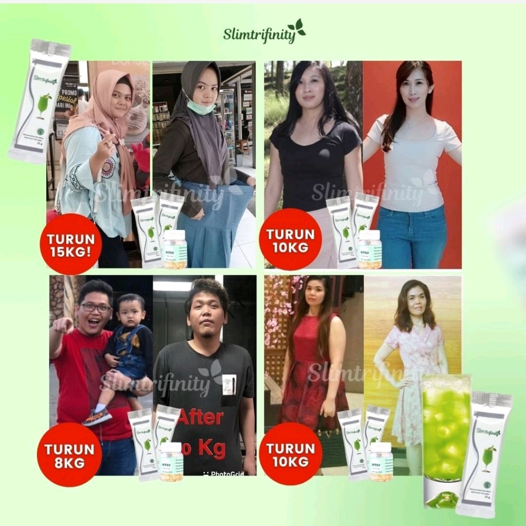 Suplemen diet herbal pelangsing mengecilkan perut buncit (bukan obat) ampuh penurun berat badan cepat turun aman slim trifinity halal BPOM SBY