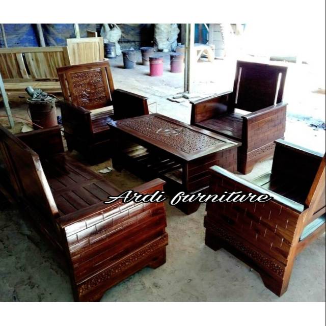 Meja kursi tamu 2111+1 meja,kursi tamu blok,meja kursi tamu ukir