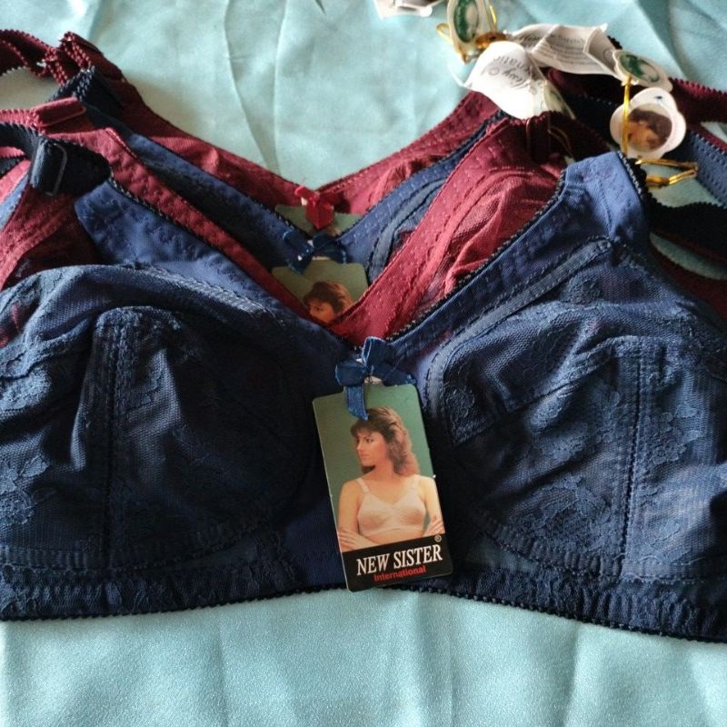 Bra/BH brokat orang tua tanpa busa kawat cub B