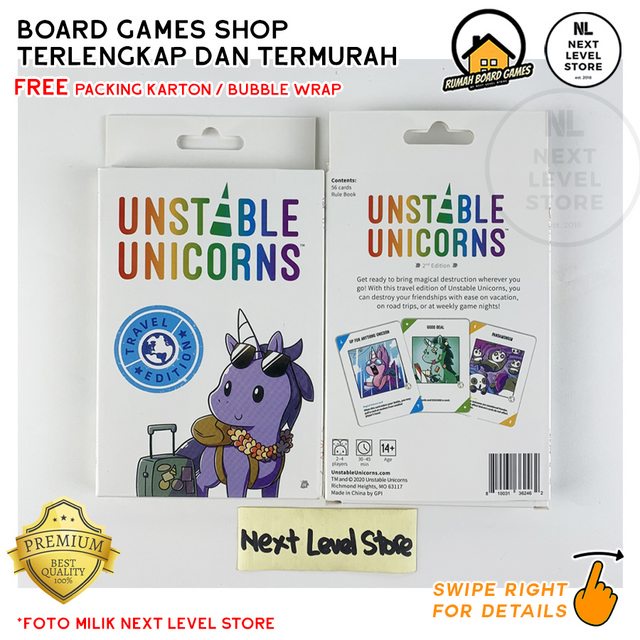 Unstable Unicorns : Travel Edition - Unicorn Board Games Card Game NEW