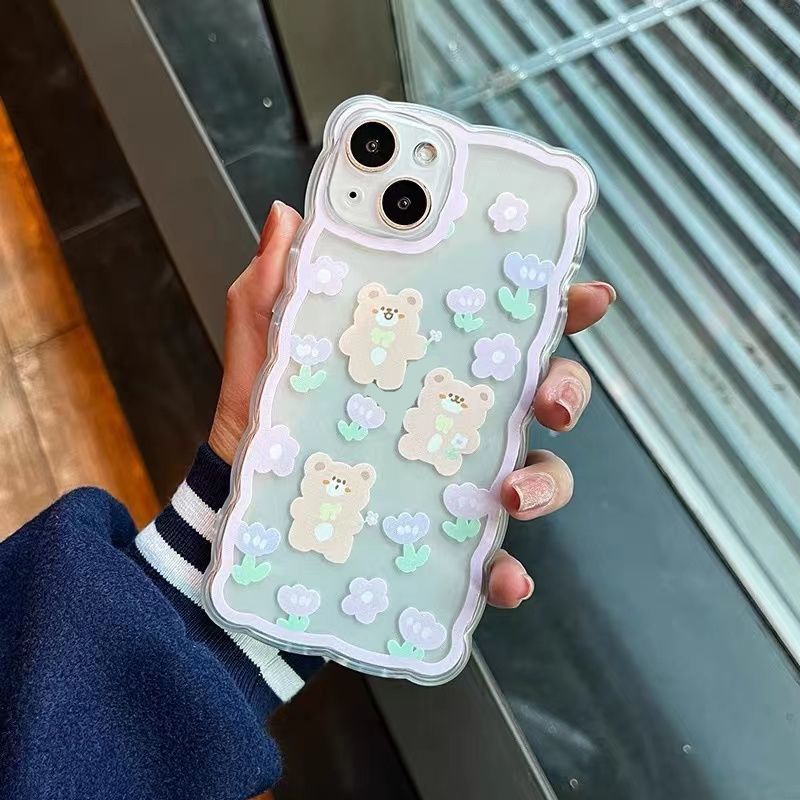 Soft Case Silikon TPU Transparan Motif Beruang Untuk IPhone 13 12 Mini 11 10 Pro XS Max X XR 8 7 6 6S Plus SE 2020