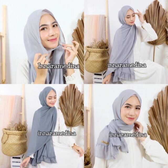 THR SALE | Pasmina RUFFLE KARET INNARA ceruty babydoll