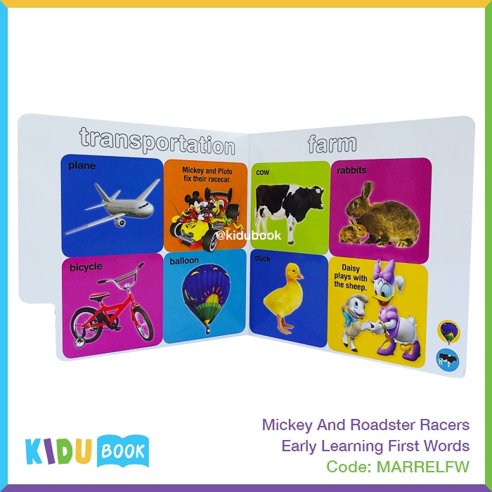 Buku Anak Mickey And Roadster Racers Early Learning First Words and Colors Kidu Toys