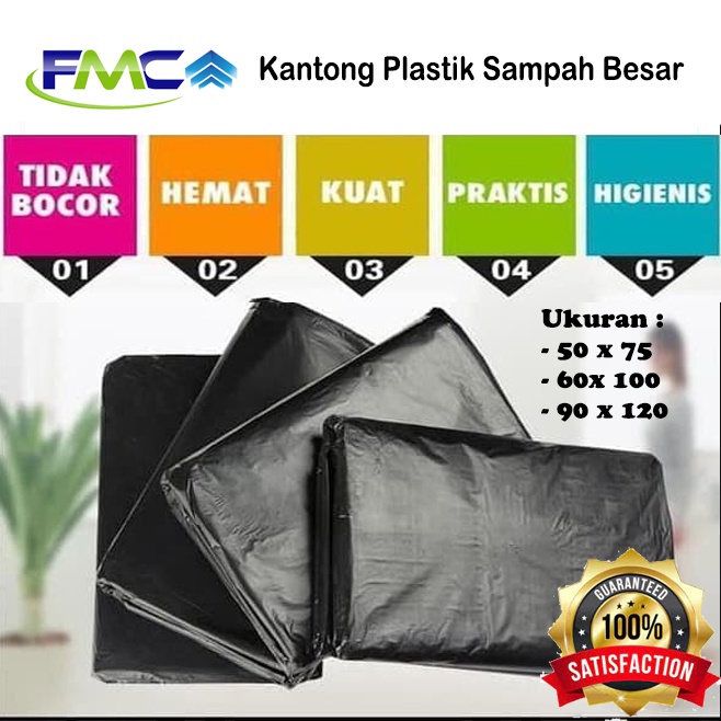 Kantong Plastik Sampah Besar Jumbo Tong Kresek Warna Hitam Tebal Kuat Anti Bocor Poly Bag Trash Bag Praktis Murah