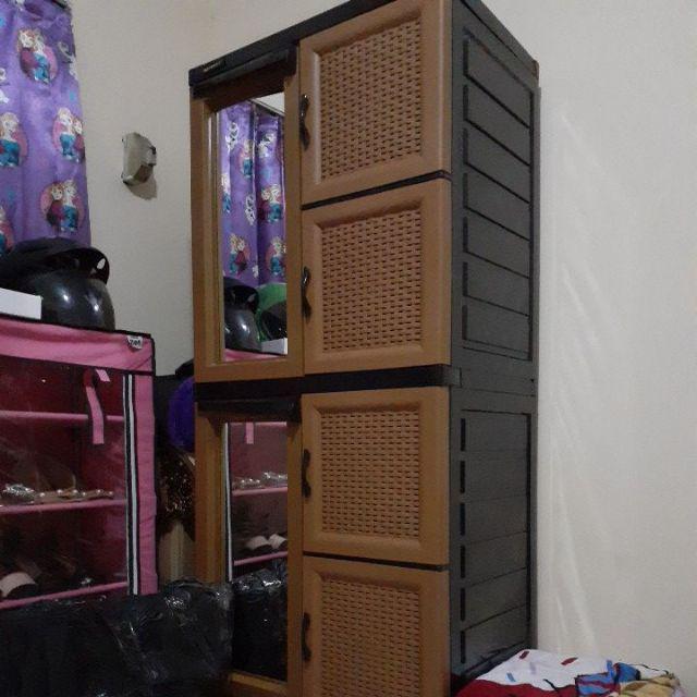 Khusus Kargo Lemari  4pintu 1 Laci Rotan Napolly