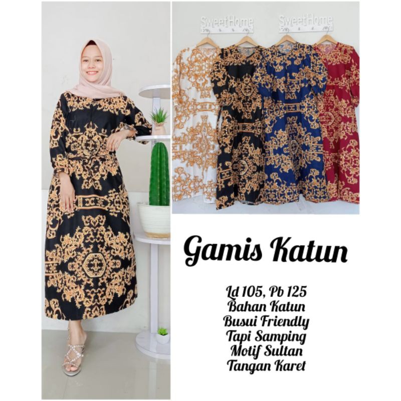 Gamis Sultan Premium / Gamis Etnik Murah / Gamis Katun Jepang Mayung
