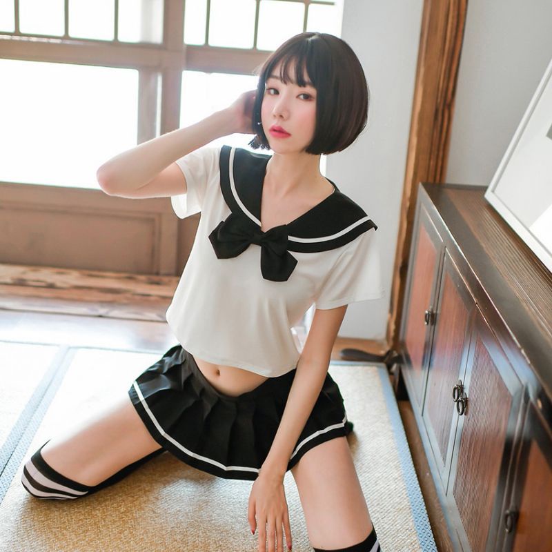 PREMIUM Sexy Cosplay Seragam Sekolah Jepang Seifuku Sailor School Model Pita