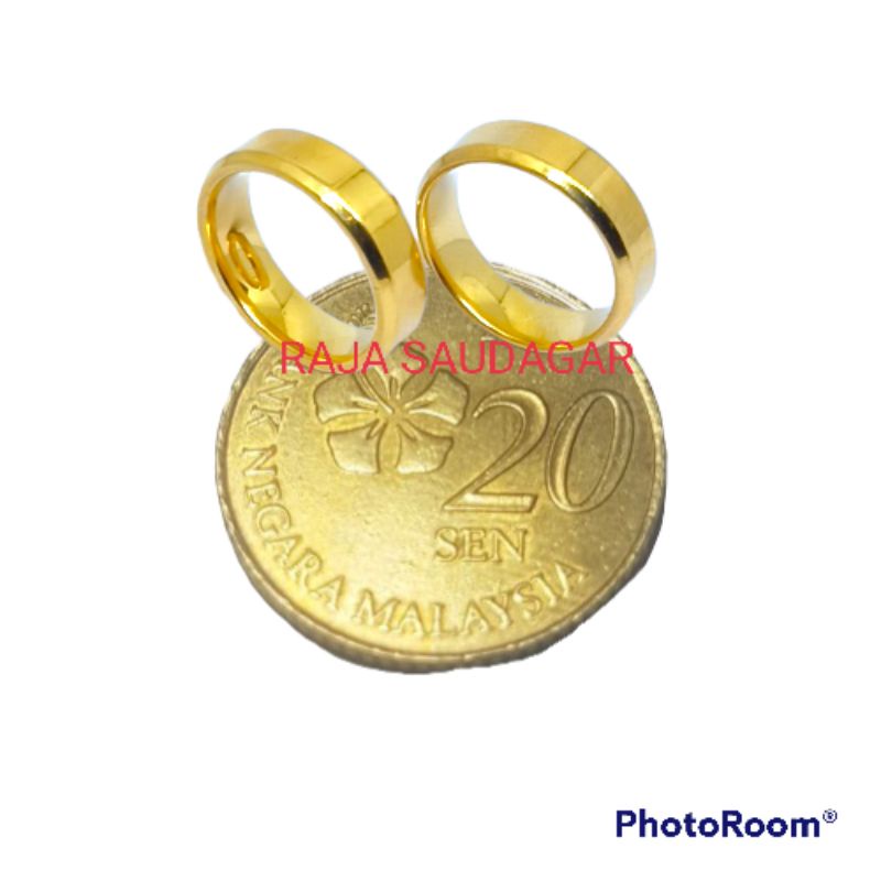 2 pcs cincin coin Malaysia asli tidak luntur,cincin COUPLE berlapis emas 24 K