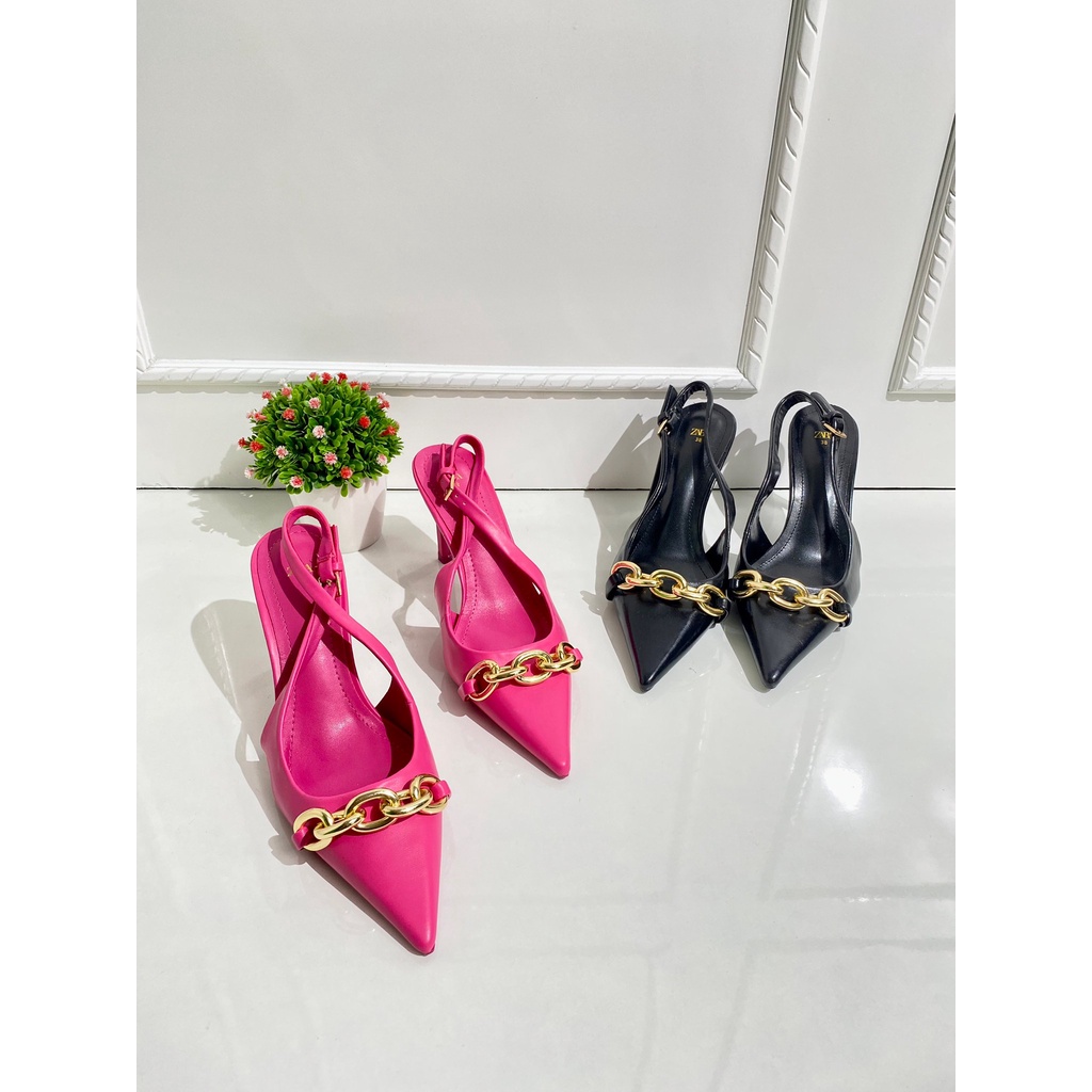 [7.7 Boombastis Sale⚡] - SEPATU WANITA HAK TINGGI ZS476 SLING BACK HIGH HEELS PREMIUM IMPORT