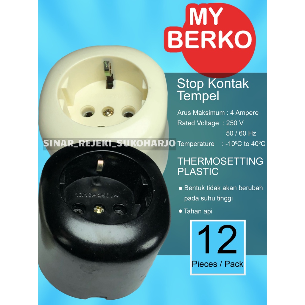 MY BERKO Stop Kontak OB Arde Tempel Dinding Outbow M3913