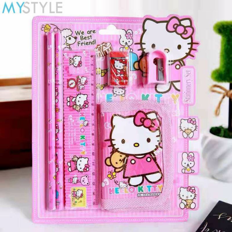 

Termurah Stationery Set HELLO KITTY/ paket alat tulis 6 in 1