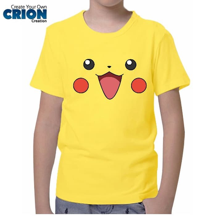 Kaos Anak Pokemon - Pikachu Face - By Crion