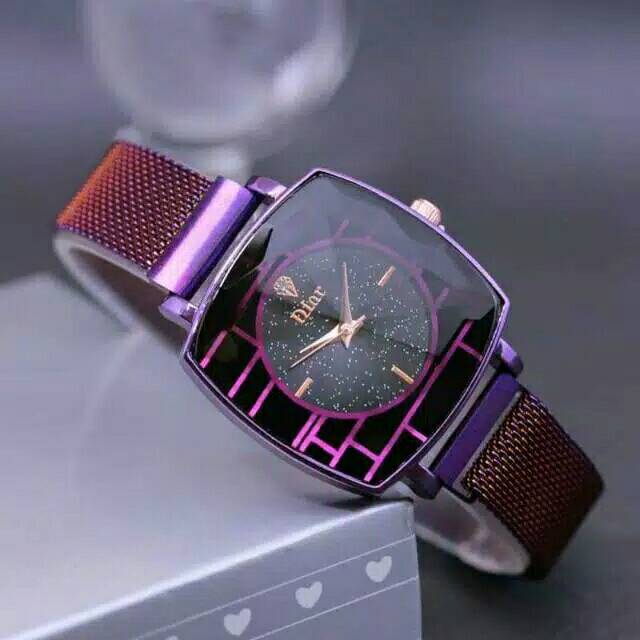 Jam Tangan Wanita Magnet D*or Persegi