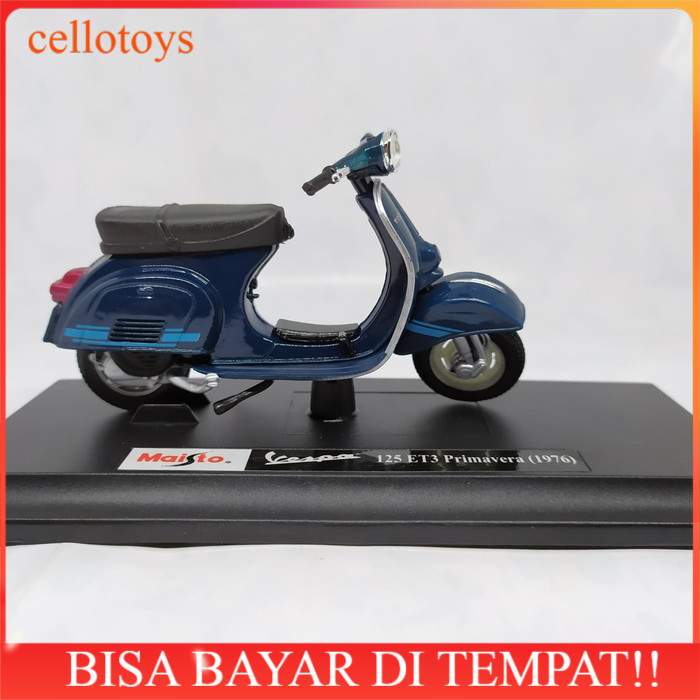 Jual Maisto Diecast Motor Vespa Primavera ET3 1976 Miniatur Motor