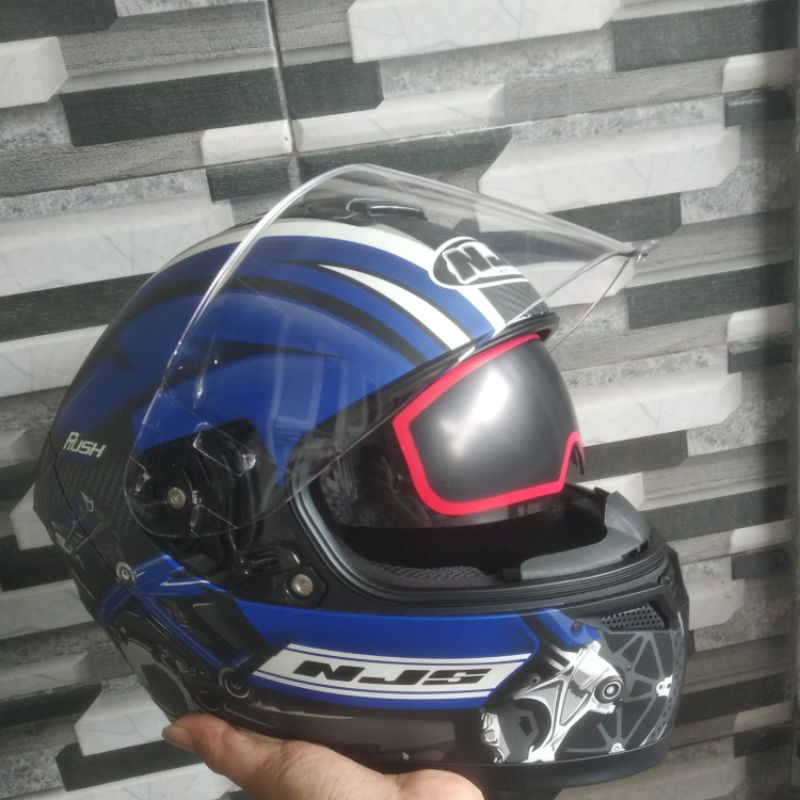 Helm Fullface NJS ZX1 RUSH BLUE DOFF Bekas / Second / Preloved