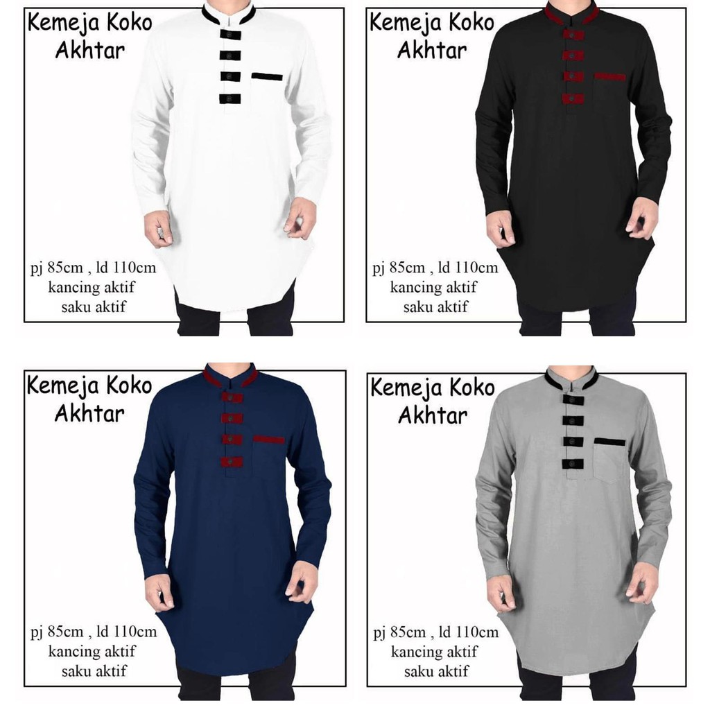  Baju  Koko  Akhtar Kemeja koko  baju  muslim pria  terbaru 