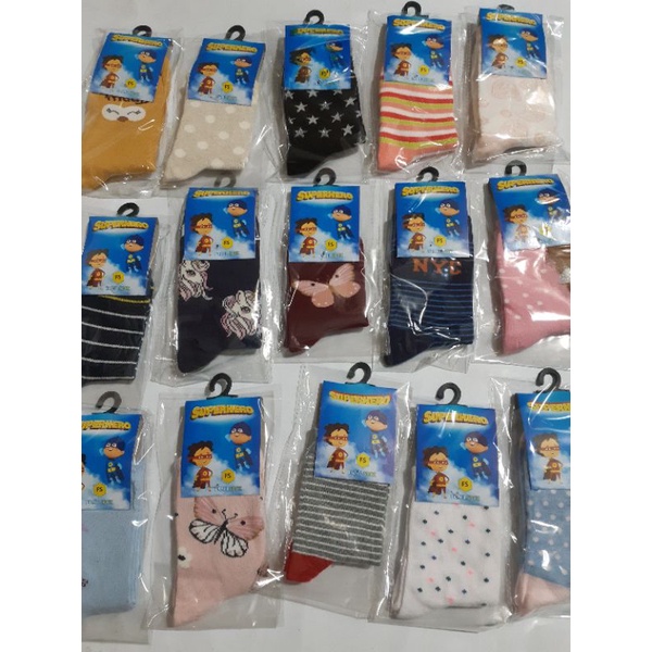 (ISI 12 PASANG KAOS KAKI KEMASAN MOTIF ANAK COWO DAN CEWE TK/SD (RANDOM)