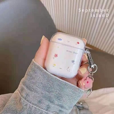 Casing soft case Silikon Transparan Motif Kartun Kelinci Untuk Apple airpods 1 / 2 generation