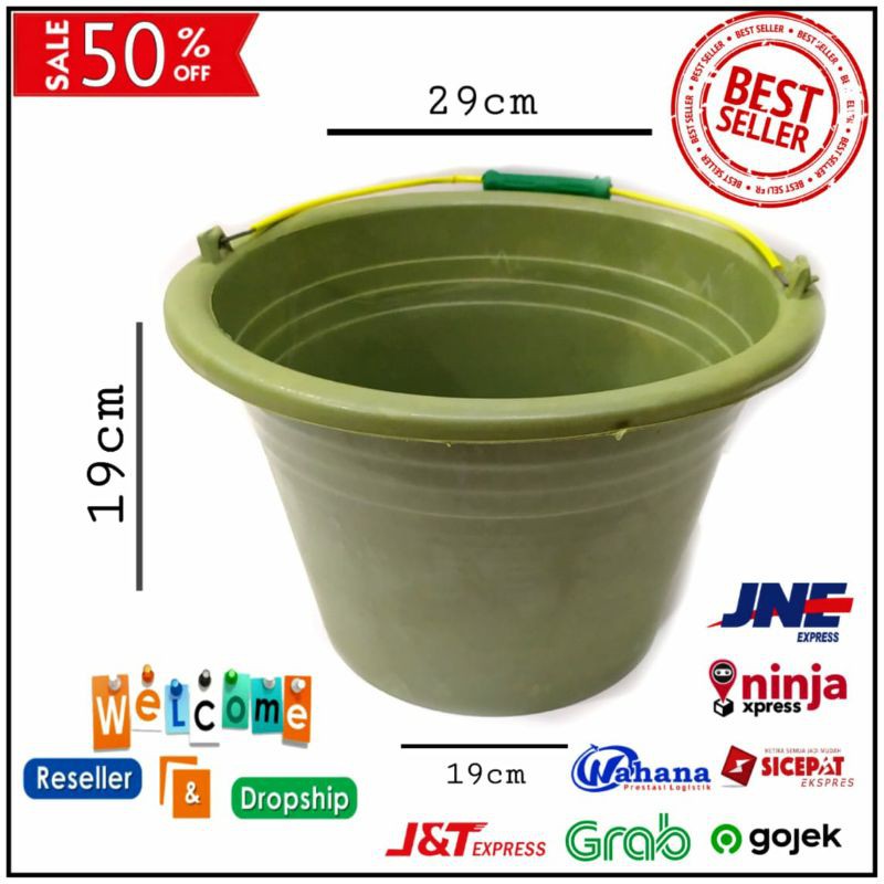 Ember Cor Hijau Besar Anti Pecah Ember Bangunan Cor Adukan Ember Plastik Cor Jumbo Murah