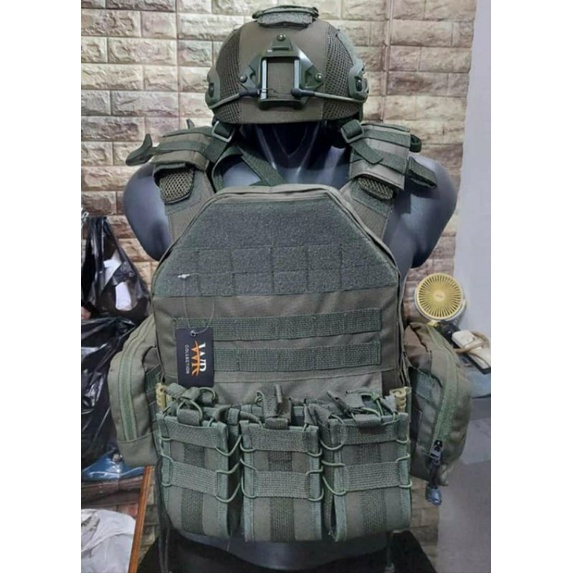 Body Vest Brimob TNI Hijau Army - Quick Release - Rompi Anti Peluru