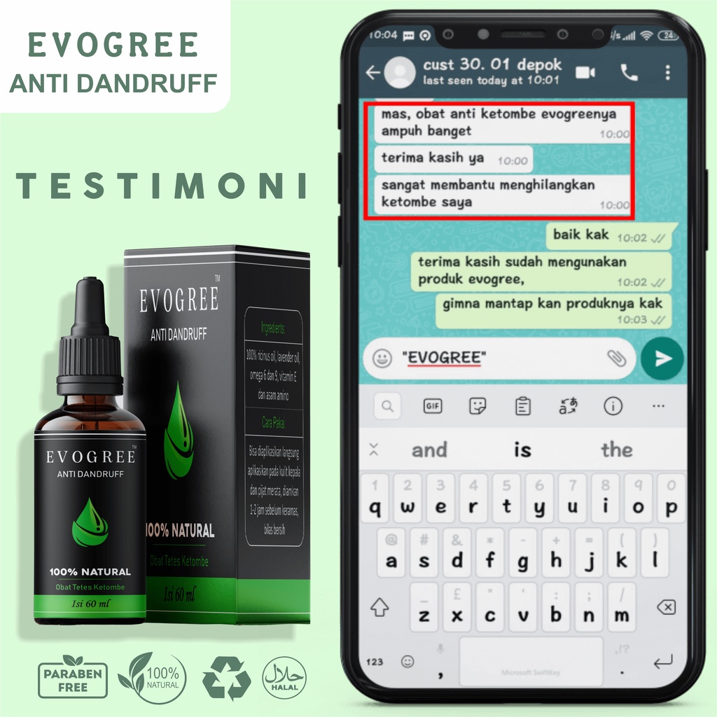 SERUM OBAT KETOMBE BERKERAK DAN GATAL  AMPUH HILANG DALAM 7 HARI | EVOGREE ANTI DANDRUFF