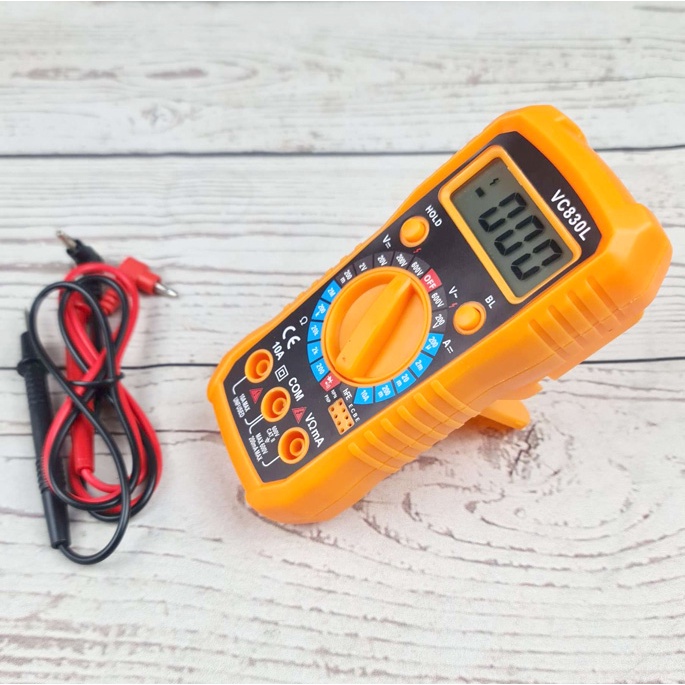 Junejour Mini Digital Multimeter AC/DC Voltage Tester - VC830L - Orange