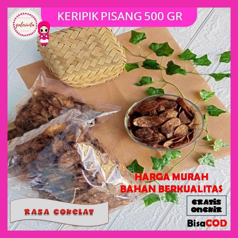 

Kripik Pisang Cokelat/Keripik Pisang Kepok 500 Gram/Keripik Pisang Kepok ManisA246