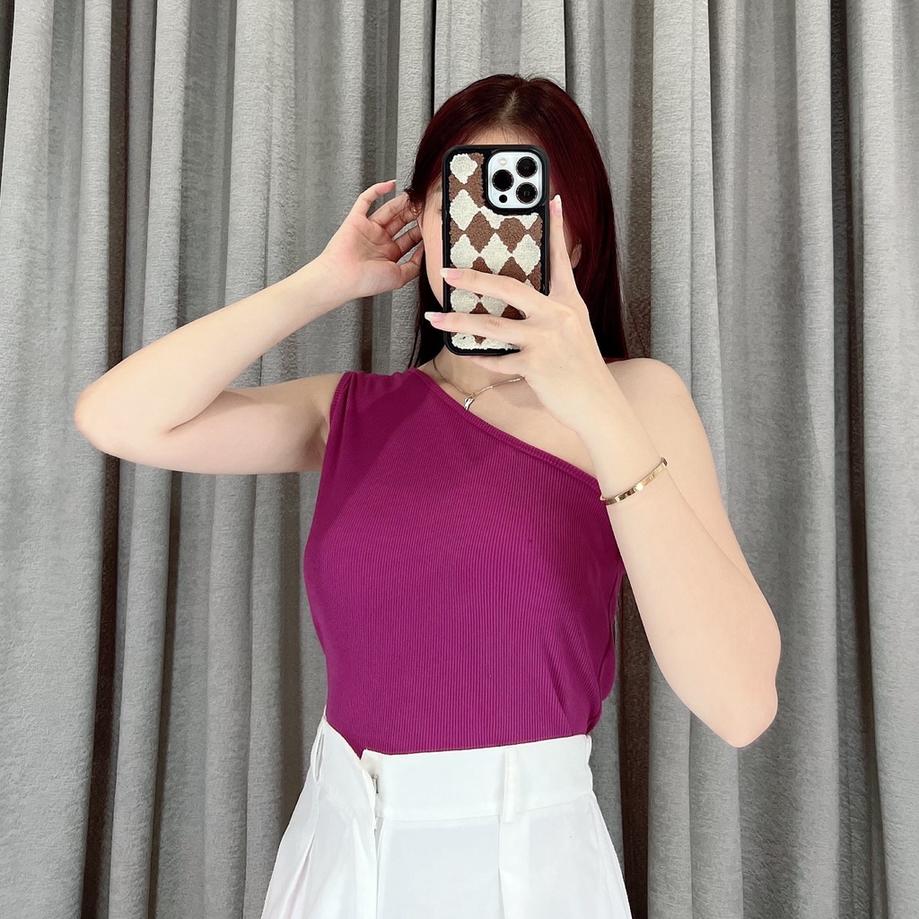 One shoulder rib top 221  | Atasan one shoulder