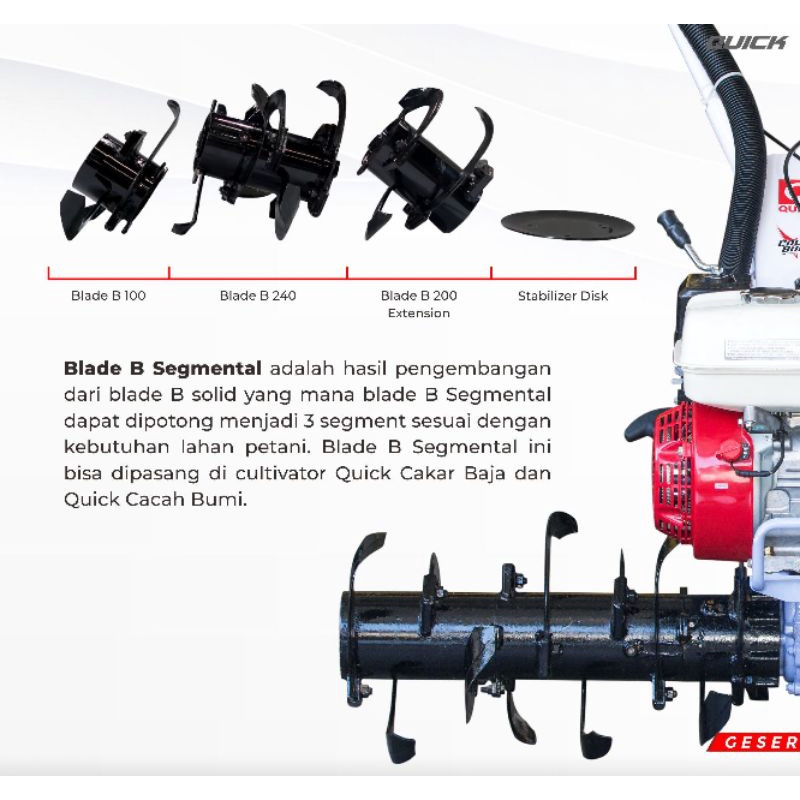 Main Blade B 100,240,ex200+stabilizer - Rotary Blade Segmen cakar baja