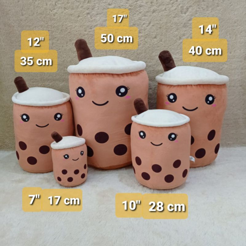 Boneka bantal boba milk tea brown sugar ukuran JUMBO-BONEKA BOBA / BONEKA BOBA LED LAMPU KEDIP / Bob