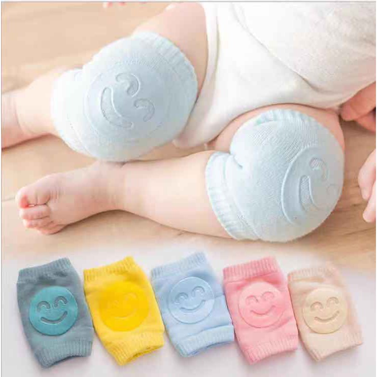 cod Pelindung Lutut Bayi Anti Slip Protector Baby Knee Pads Pelindung Lutut bayi Merangkak Baby Kneepad Motif Smile