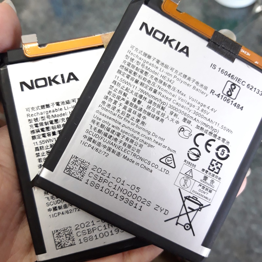 Baterai Nokia 5.1+ X5 6.1+ X6 Nokia HE342 Kualitas Ori