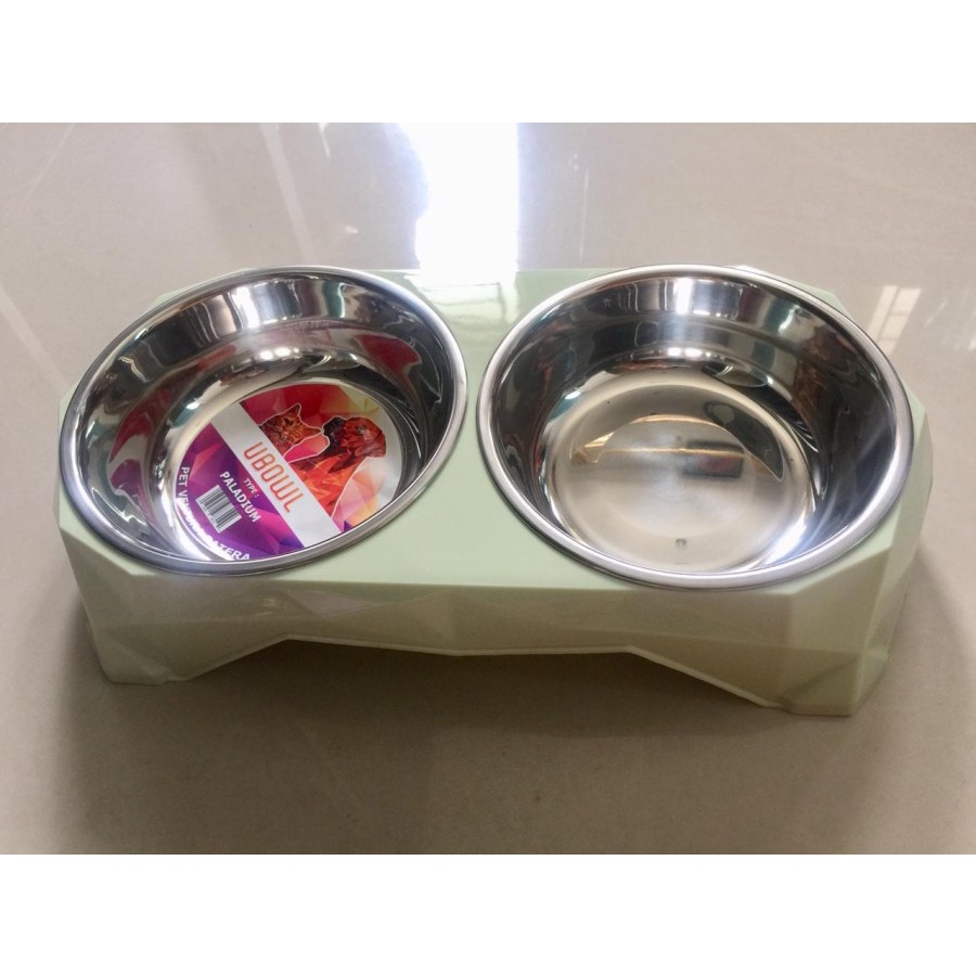 UBOWL PALADIUM Double Tempat Makan Minum Kucing Anjing Stainless