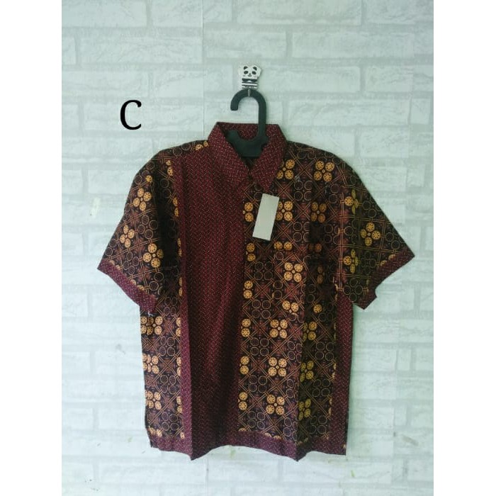 Kemeja hem batik dewasa cappucino