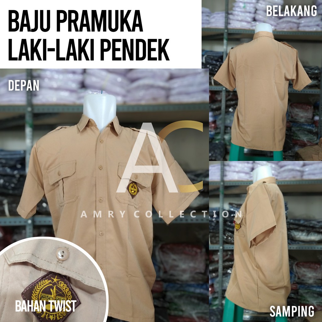  Seragam  sekolah  SD  SMP SMA Laki  laki  Baju pramuka Lengan 