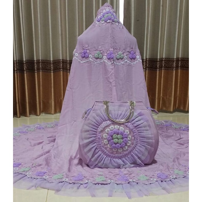 MUKENAH TILE RUMBAI KATUN SUTRA MUKENAH KEKINIAN MUKENAH TAS CANTIK MUKENAH JUMBO MUKENAH HANTARAN M