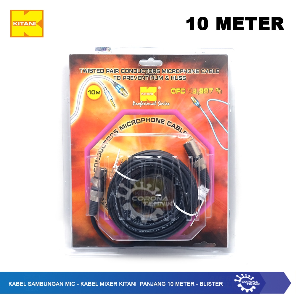 Kabel Mixer Kitani Panjang 10 Meter - Blister - Kabel Sambungan Mic