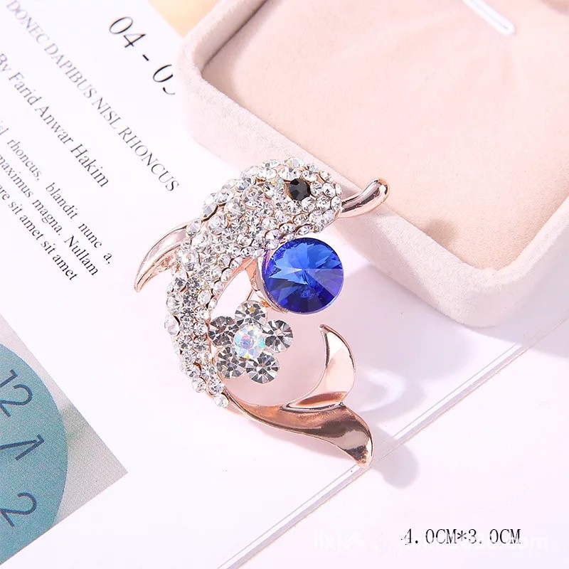 Ins Kepribadian Shiny Bros Berlian Imitasi Rusa Merak Bros Mutiara Unisex Bros Aksesoris indah-27#