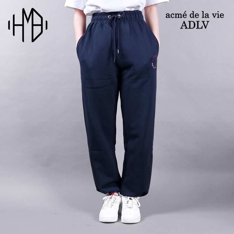 ADLV x Lisa Blackpink Circle Logo Artwork Wide Training Pants Navy