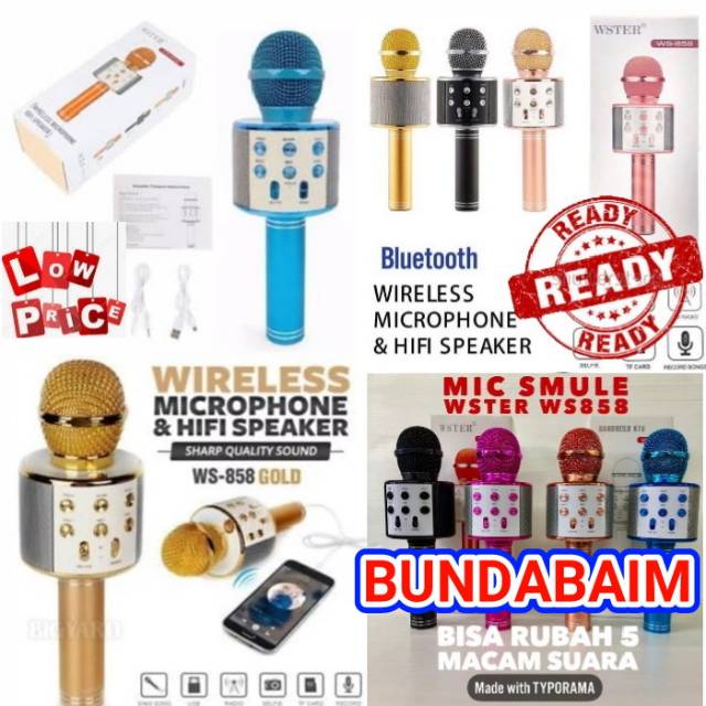 WS858 MICROPHONE BLUETOOTH / WSTER WS-858 MIC KARAOKE WIRELESS KTV / SB